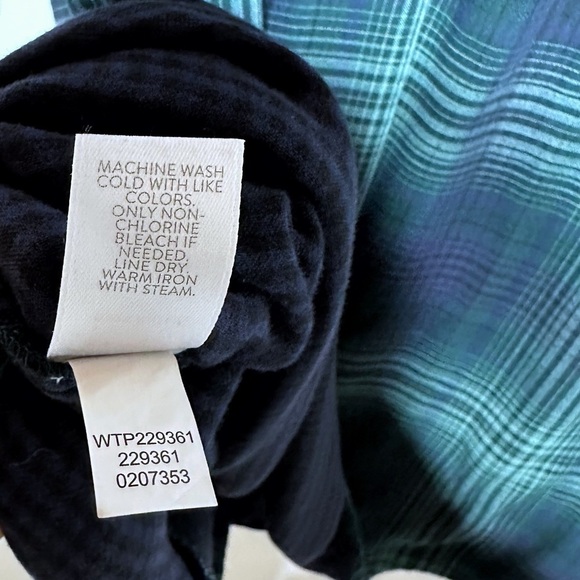 J. Jill Blue Green Plaid Button Up Long Sleeve Shirt soft Cozy Lined Pockets S - Picture 10 of 10